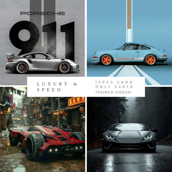 Luxury and Speed Wall Poster Card Bundle