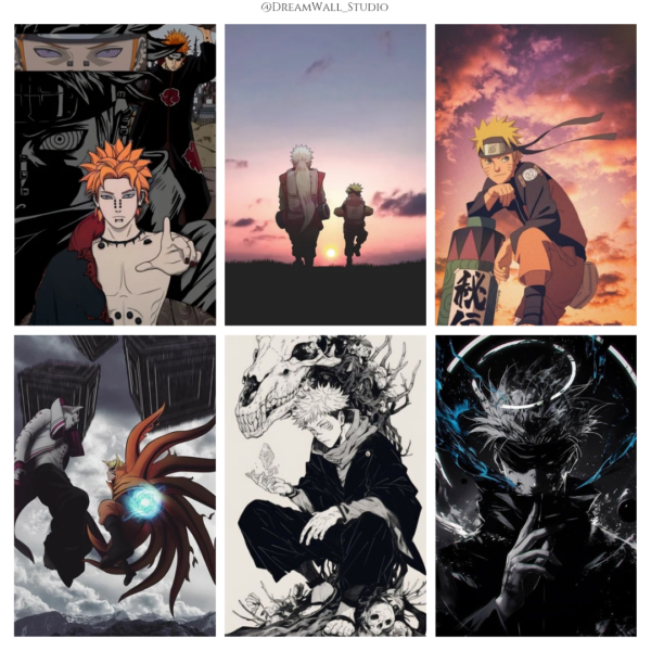 🌀 Shinobi & Sorcery Wall Poster Set – Naruto x Jujutsu Kaisen - Image 4