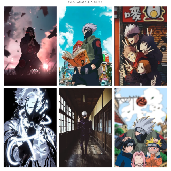 🌀 Shinobi & Sorcery Wall Poster Set – Naruto x Jujutsu Kaisen - Image 2