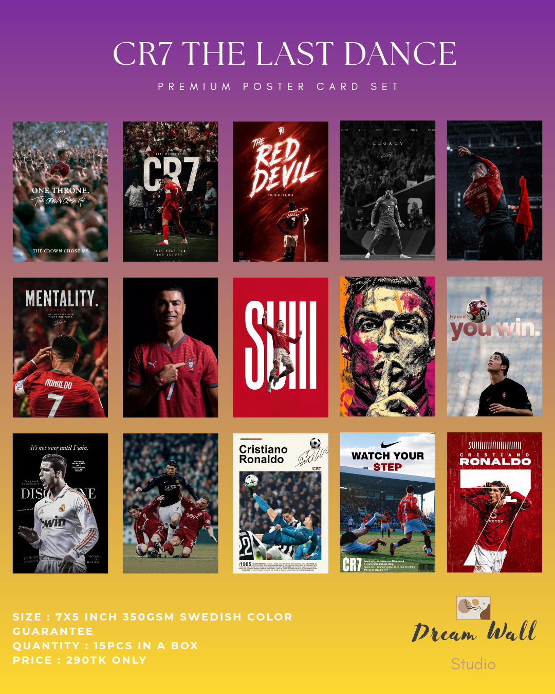 CR7 The Last Dance Poster Card Pack | 15 Pcs