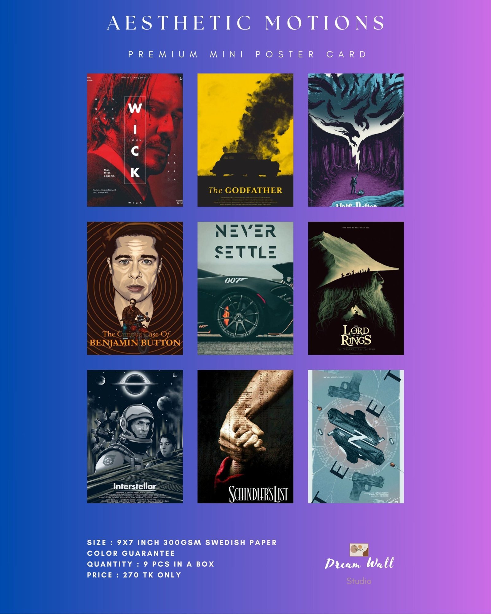 Aesthetic Motion Movie Poster Card