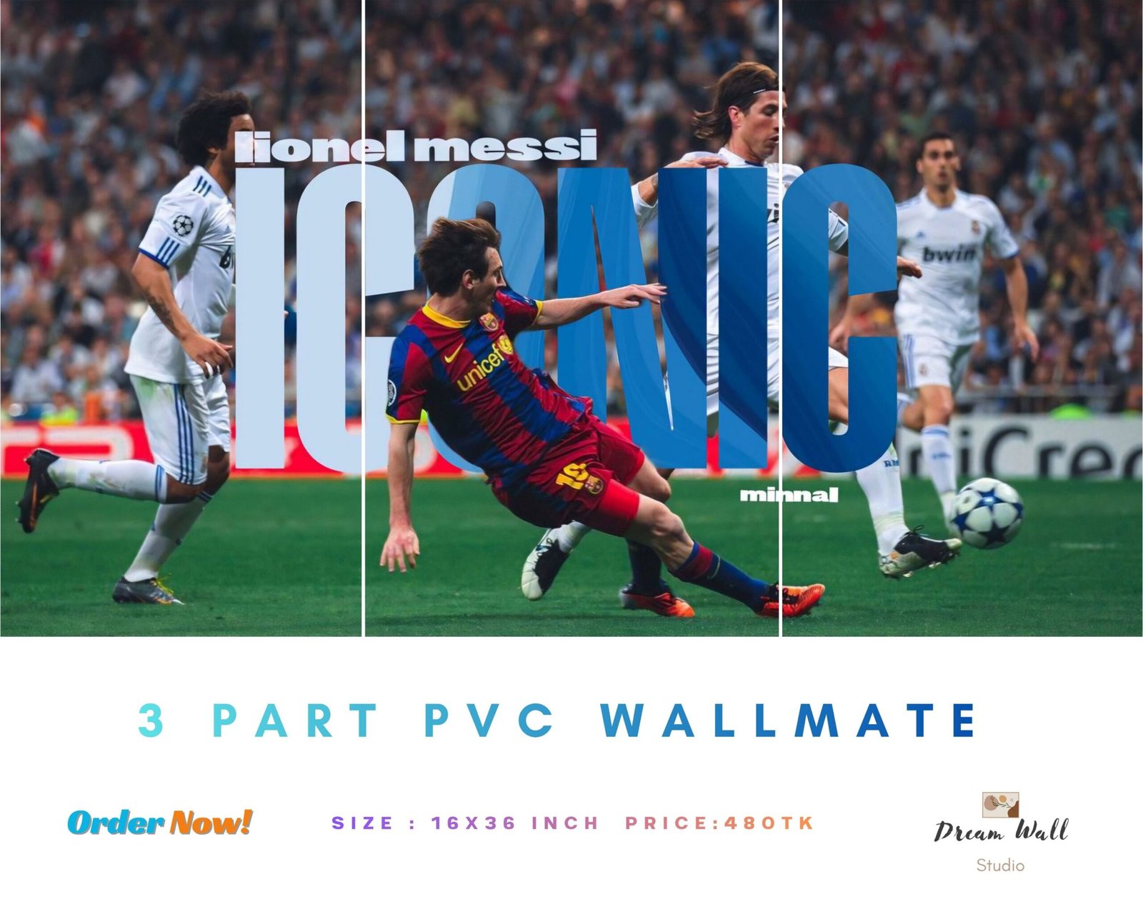 Messi WallMate – Premium 5-Part Wall Art 7