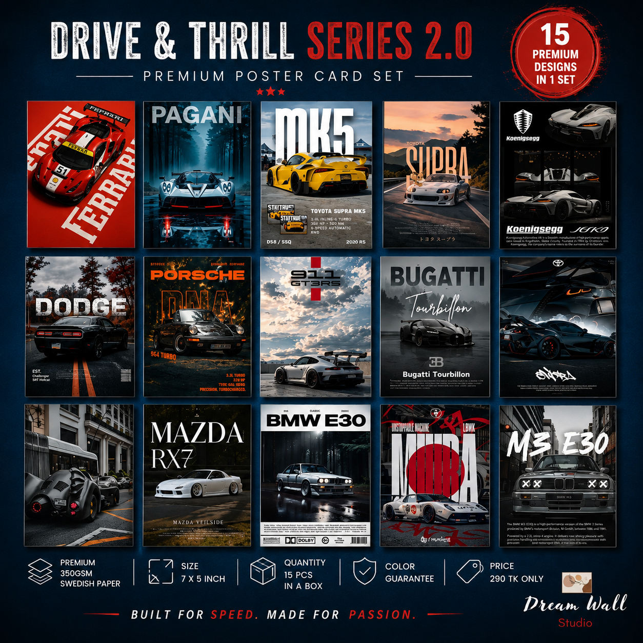 Drive & Thrill Series 2.0 Poster Card Pack | 15 Pcs
