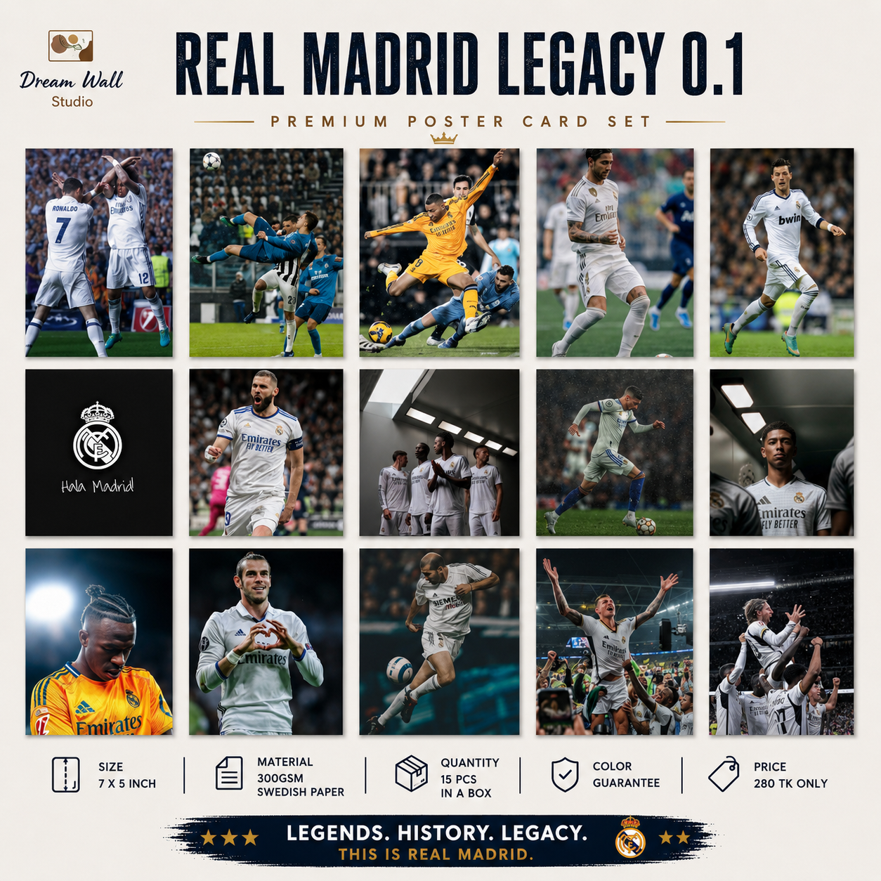 Real Madrid Poster Card – Legacy Football Collection Pack