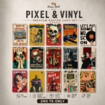 Pixel & Vinyl Poster Card Pack | 15 Pcs