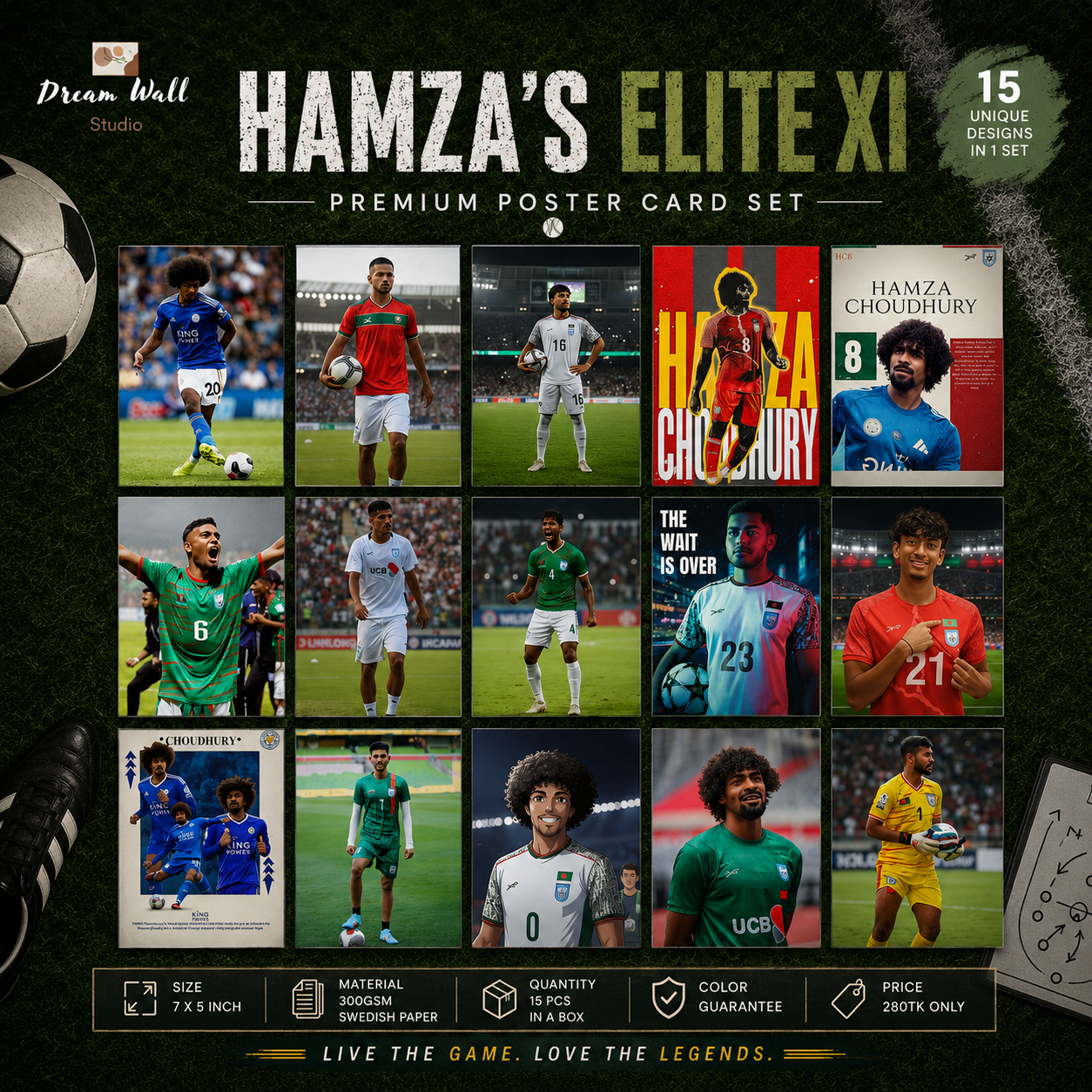 Hamza's Elite XI Poster Card Pack