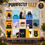 Purrfectly Silly Poster Card