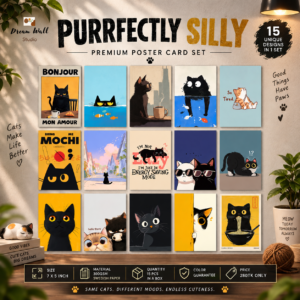 Purrfectly Silly Poster Card