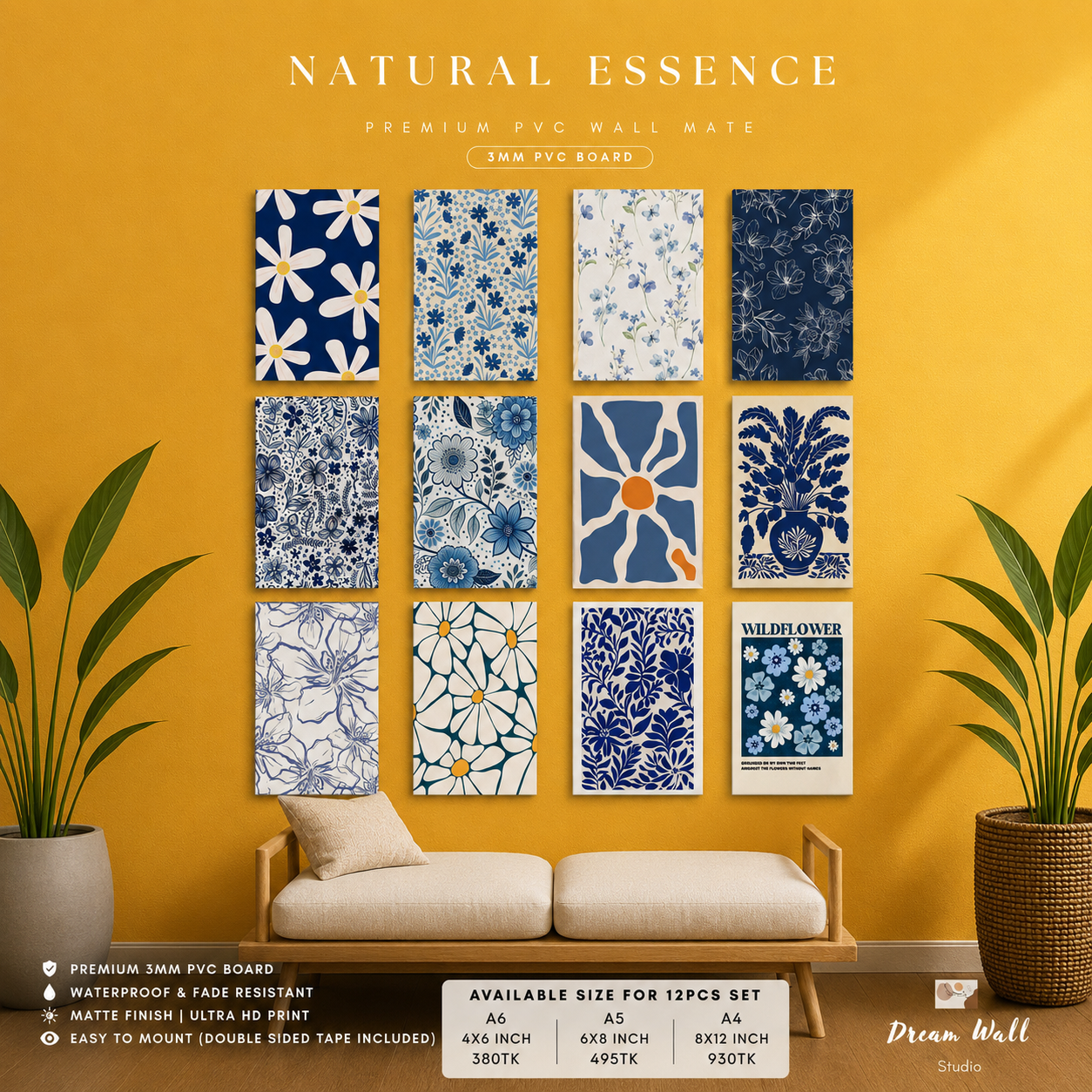 Natural Essence PVC Wallmate | 12pcs set