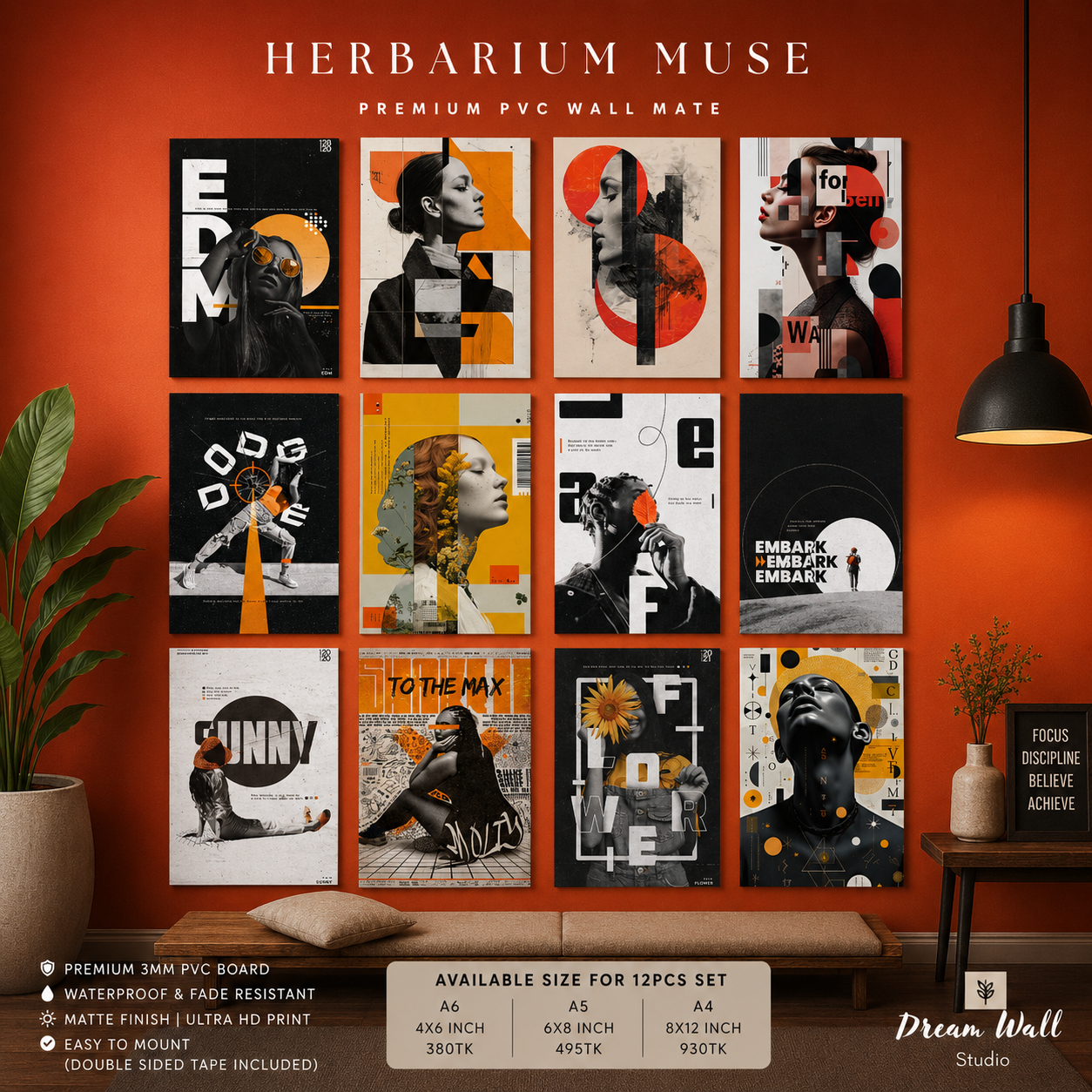 Herbarium Muse PVC Wallmate | 12pcs set