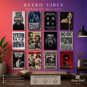 Retro Vibes PVC Wallmate | 12pcs set