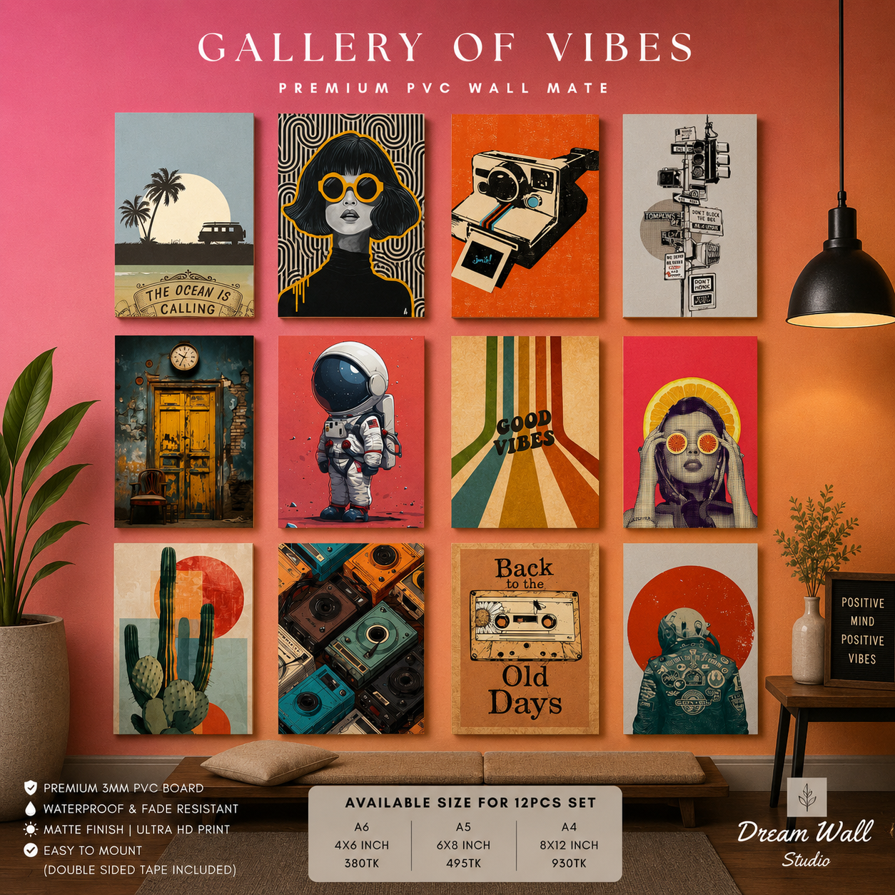 Gallery Of Vibes PVC Wallmate | 12pcs set