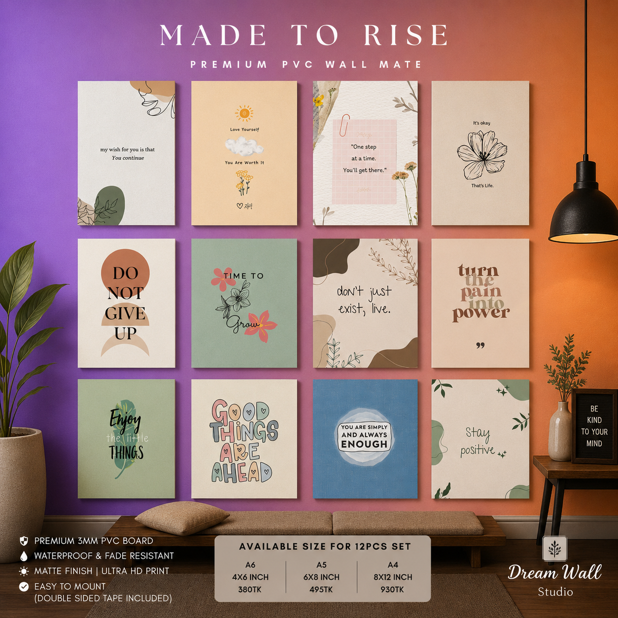 Made to Rise PVC Wallmate | 12pcs set