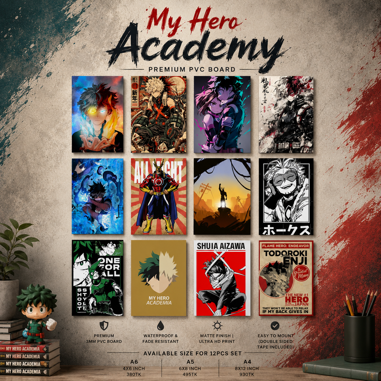 My Hero Academy PVC Wallmate | 12pcs set