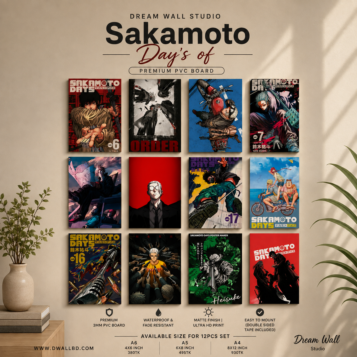 Sakamoto Days PVC Wallmate | 12pcs set