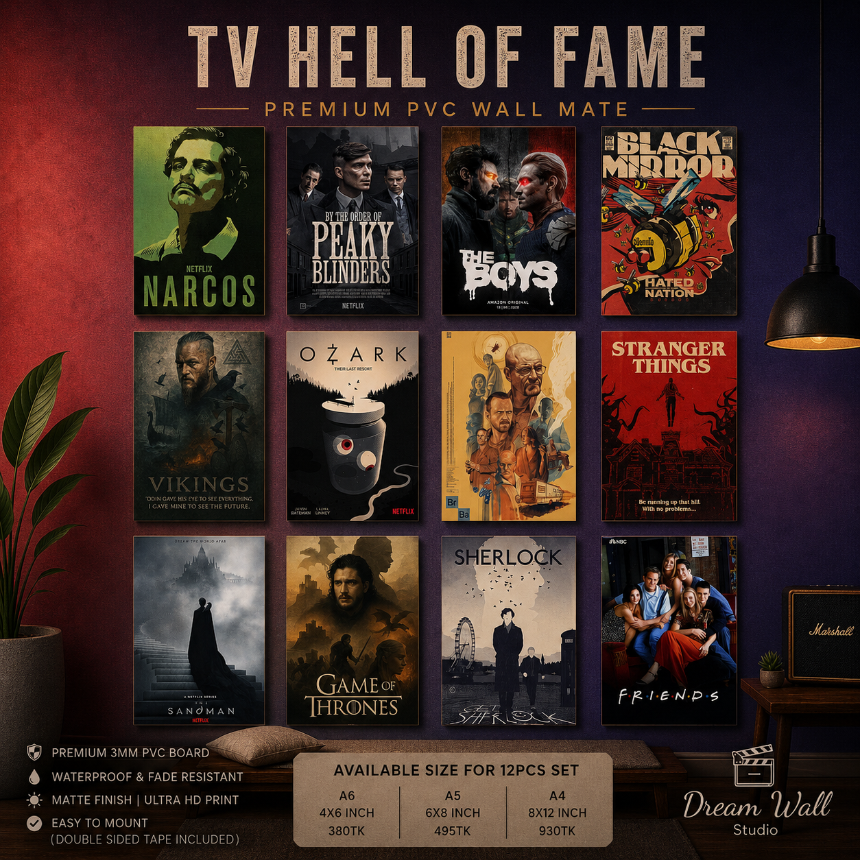 TV Hall of Fame PVC Wallmate | 12pcs set
