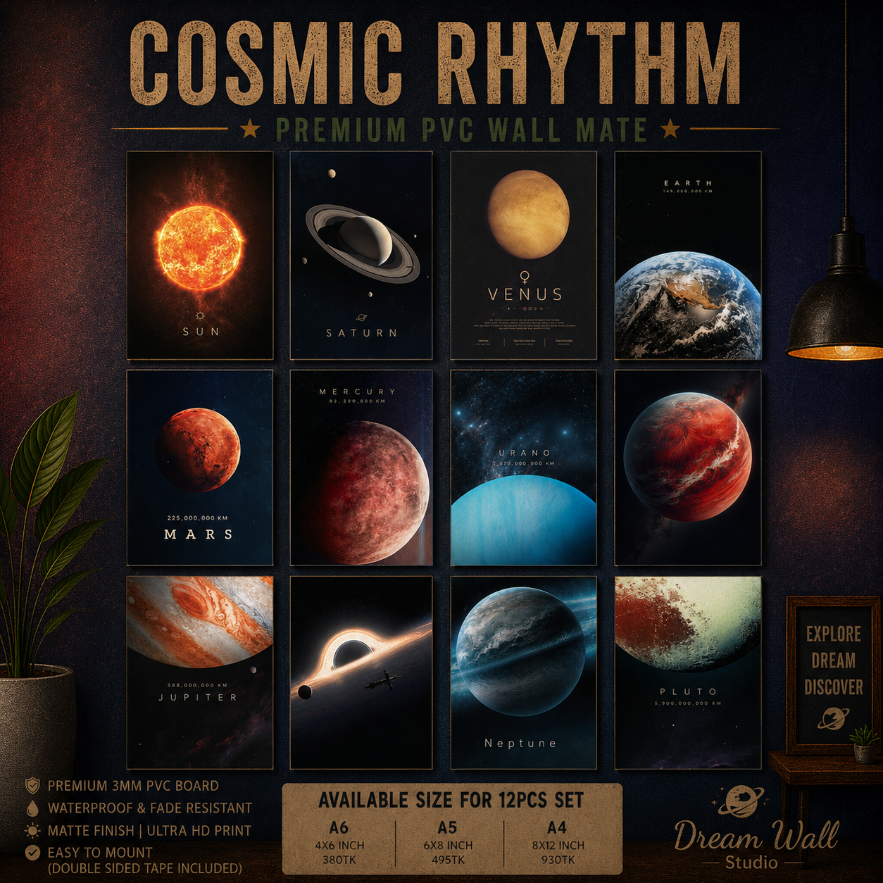 Cosmic Rhythm PVC Wallmate | 12pcs set