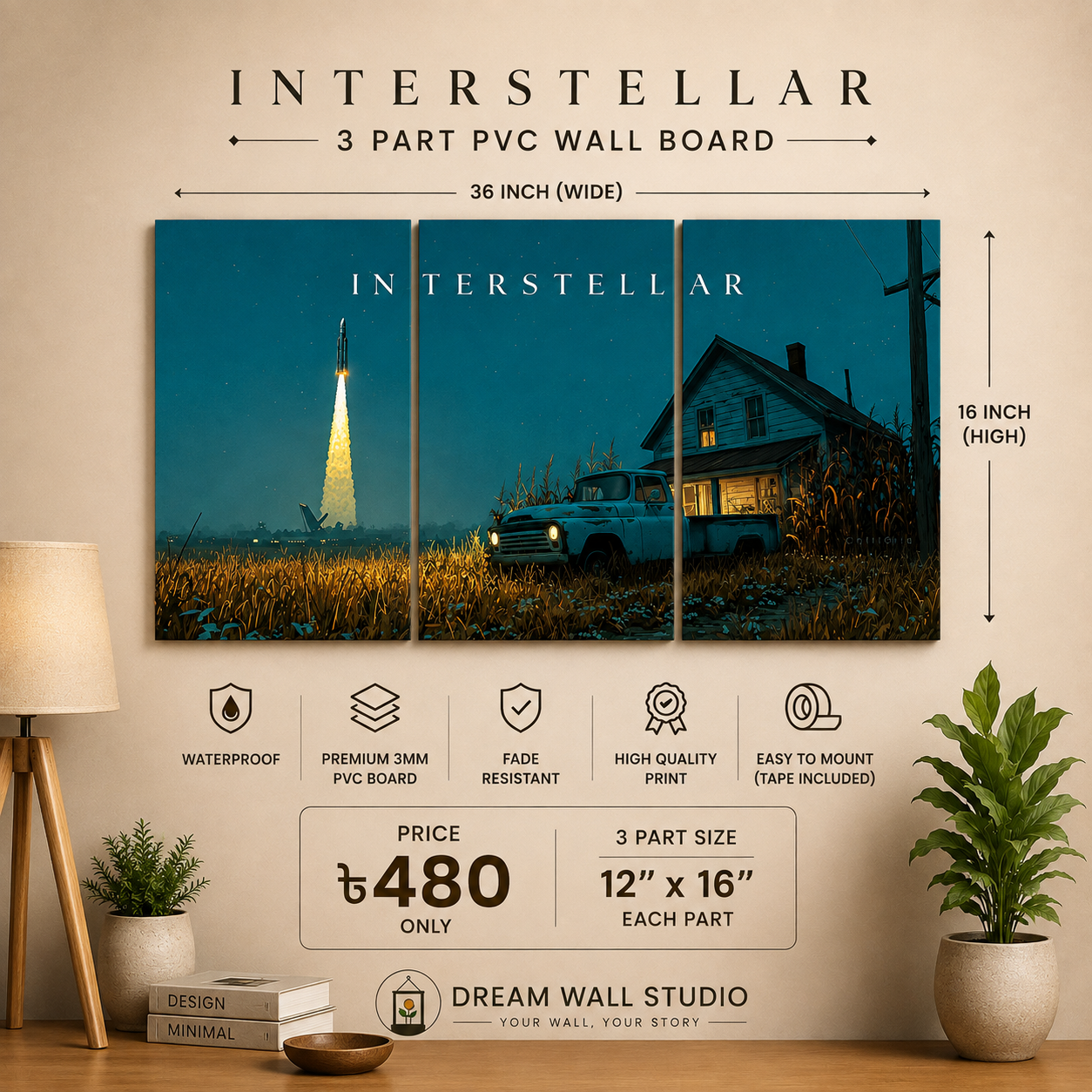3 Part PVC Wallboard Set | Dream Wall Studio