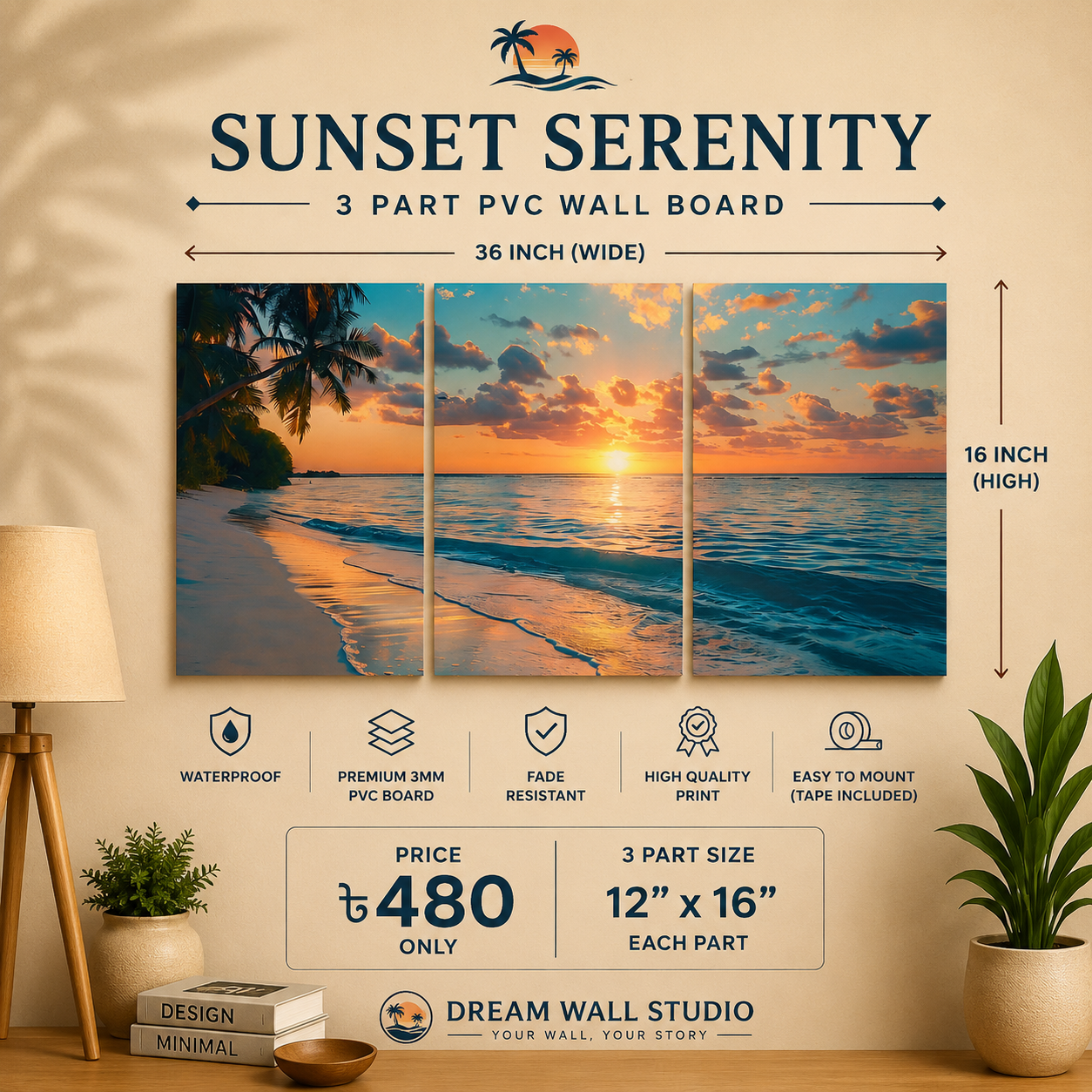 3 Part PVC Wallboard Set | Dream Wall Studio