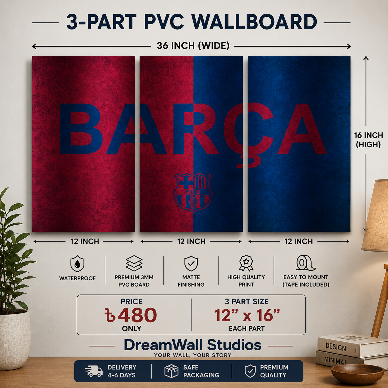 3 Part PVC Wallboard Set | Dream Wall Studio