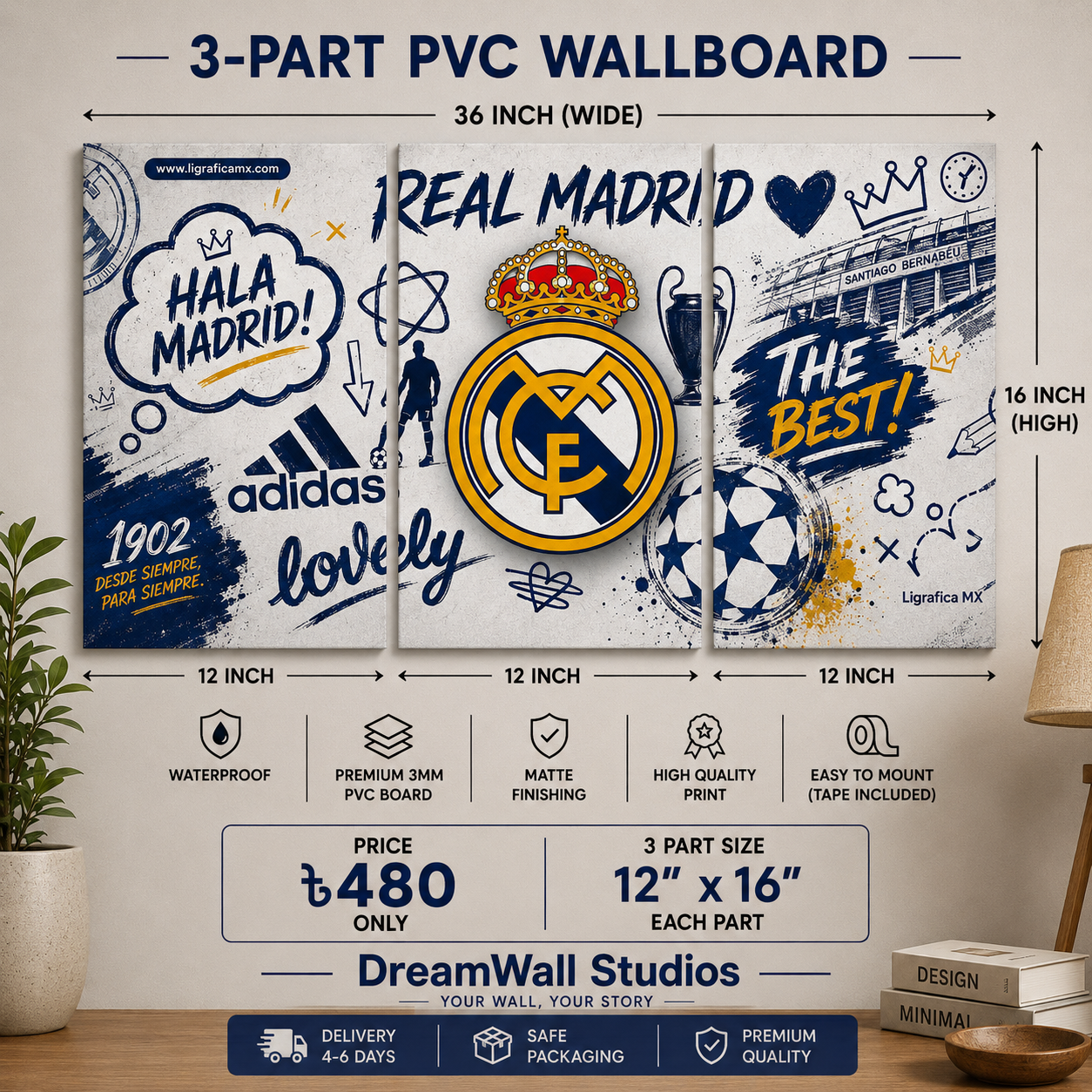 3 Part PVC Wallboard Set | Dream Wall Studio
