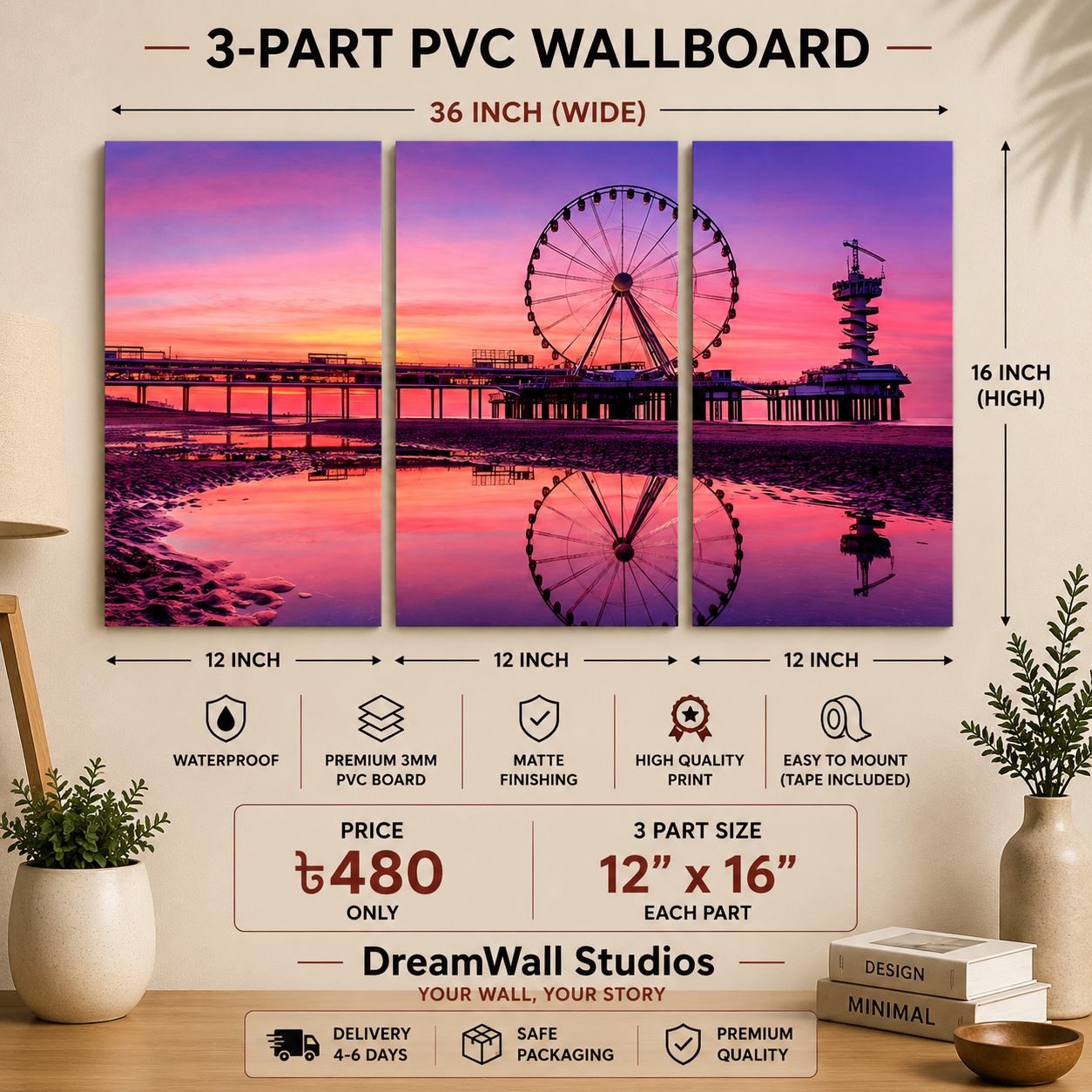 3 Part PVC Wallboard Set | Dream Wall Studio