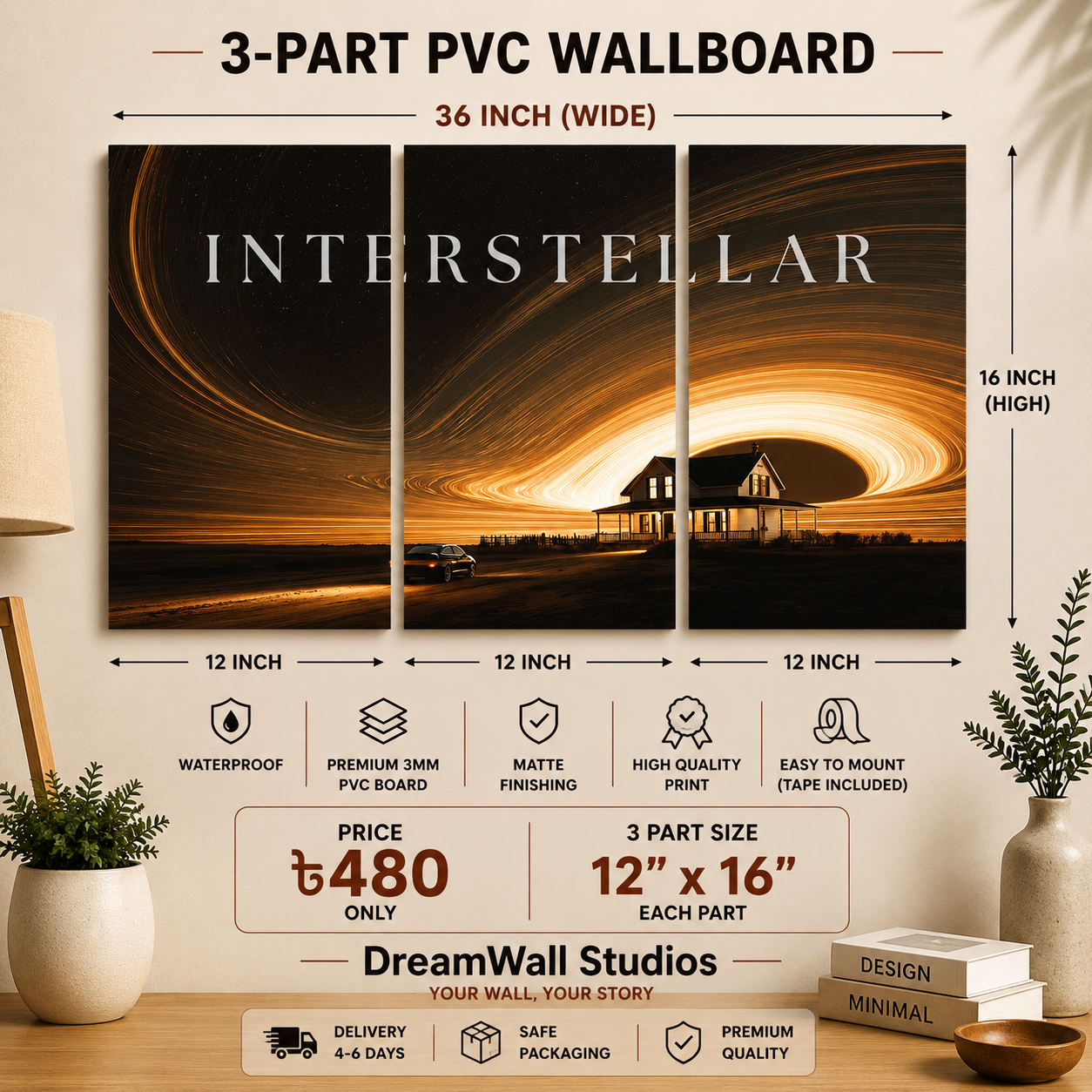 3 Part PVC Wallboard Set | Dream Wall Studio