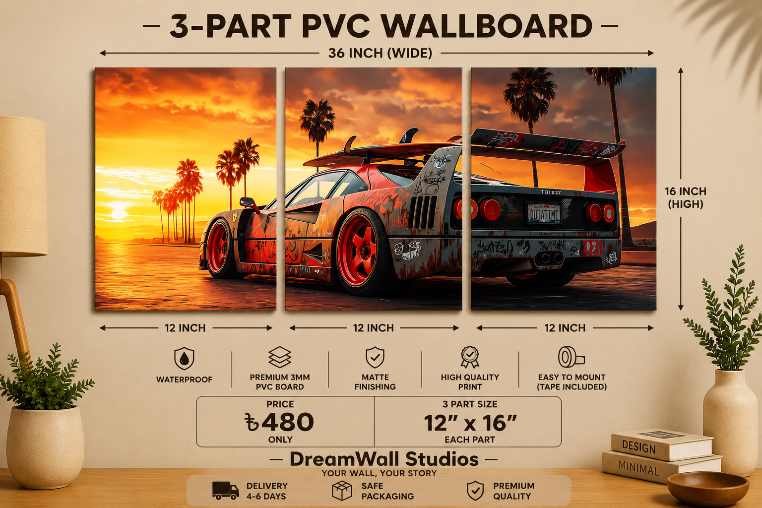 3 Part PVC Wallboard Set | Dream Wall Studio