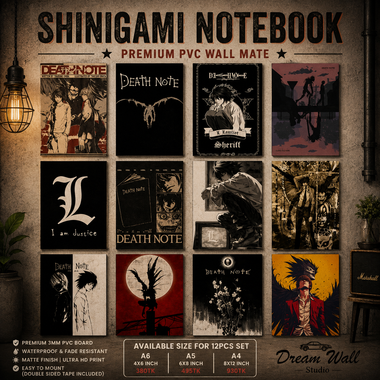 Shinigami Notebook PVC Wallmate | 12pcs set