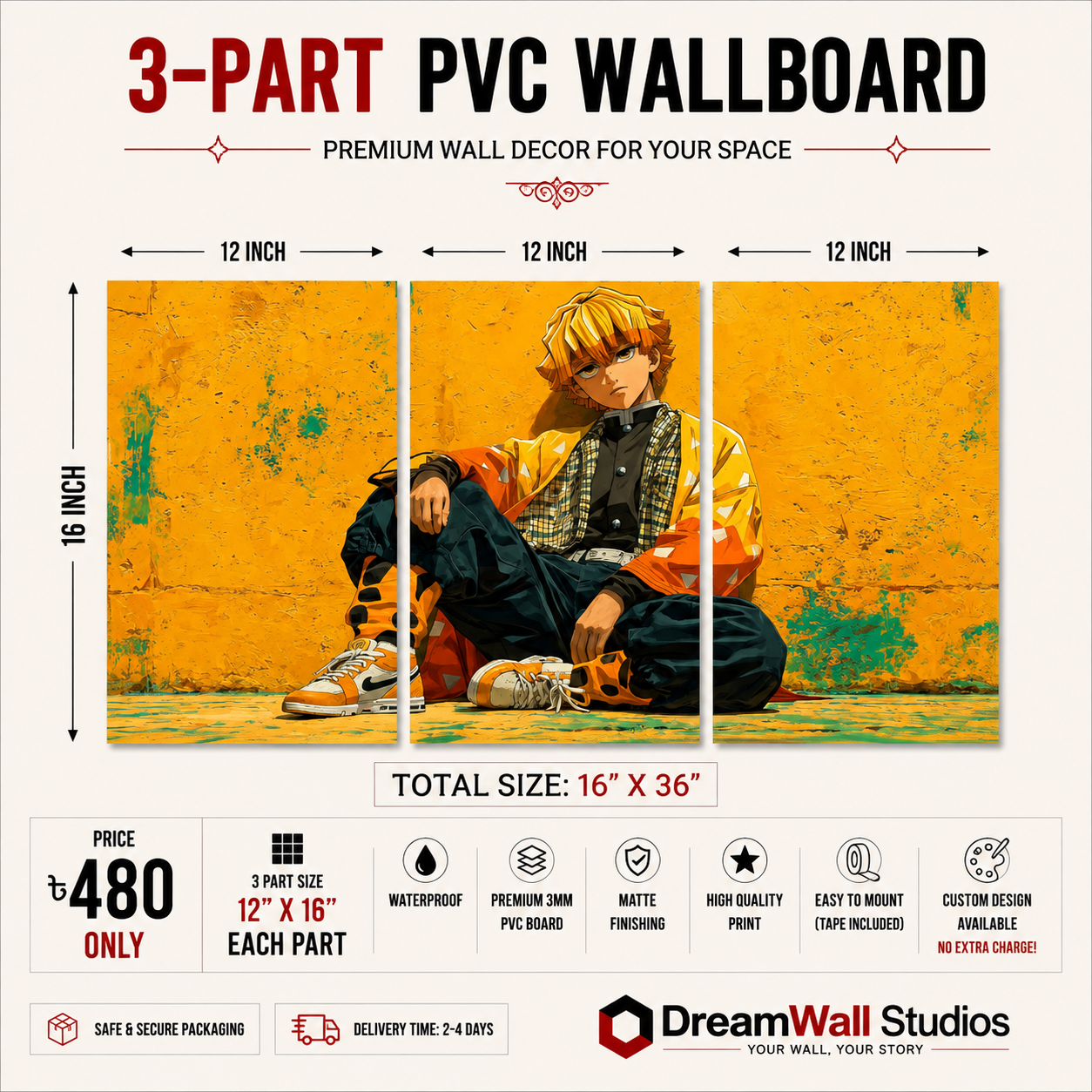 3 Part PVC Wallboard Set | Dream Wall Studio