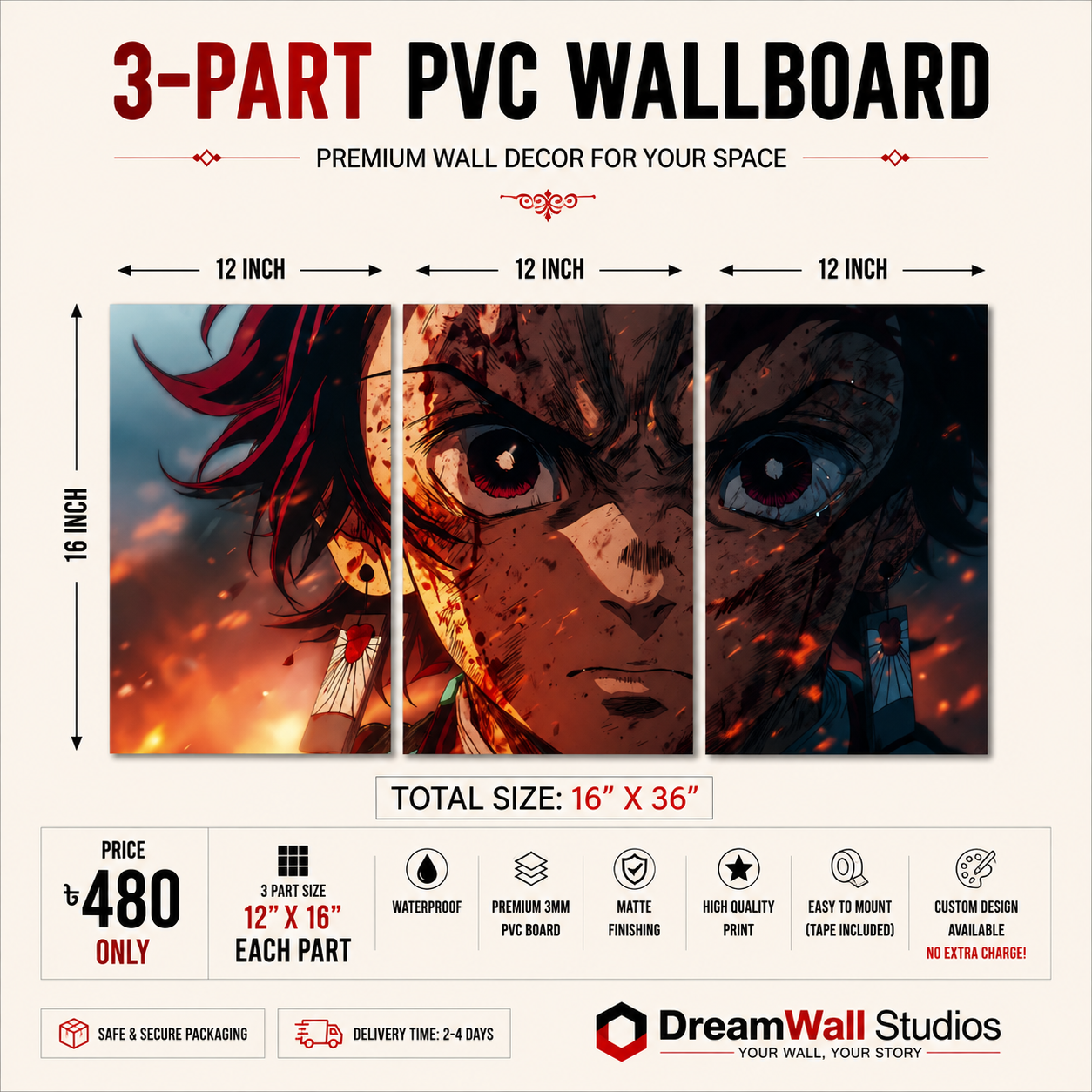 3 Part PVC Wallboard Set | Dream Wall Studio