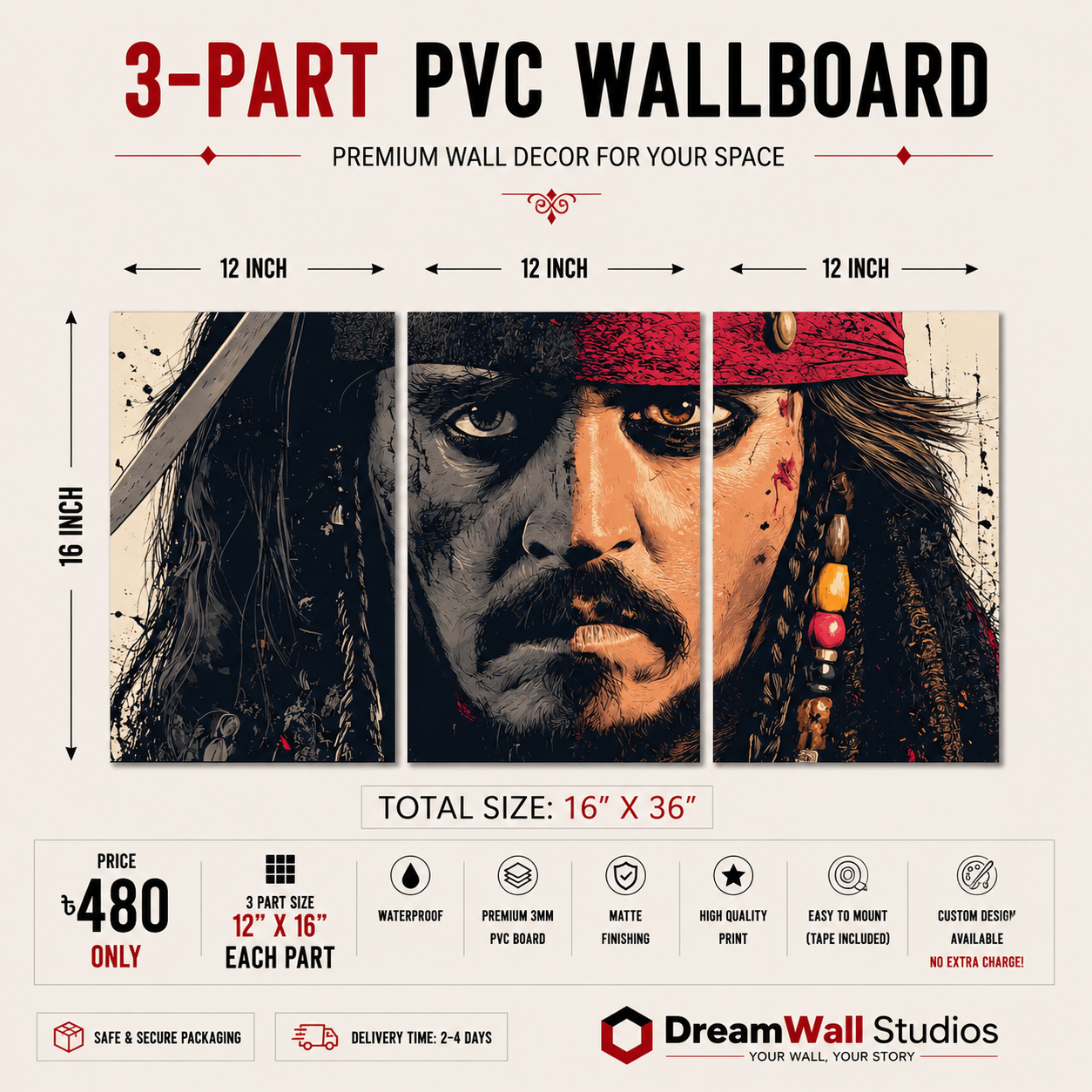 3 Part PVC Wallboard Set | Dream Wall Studio