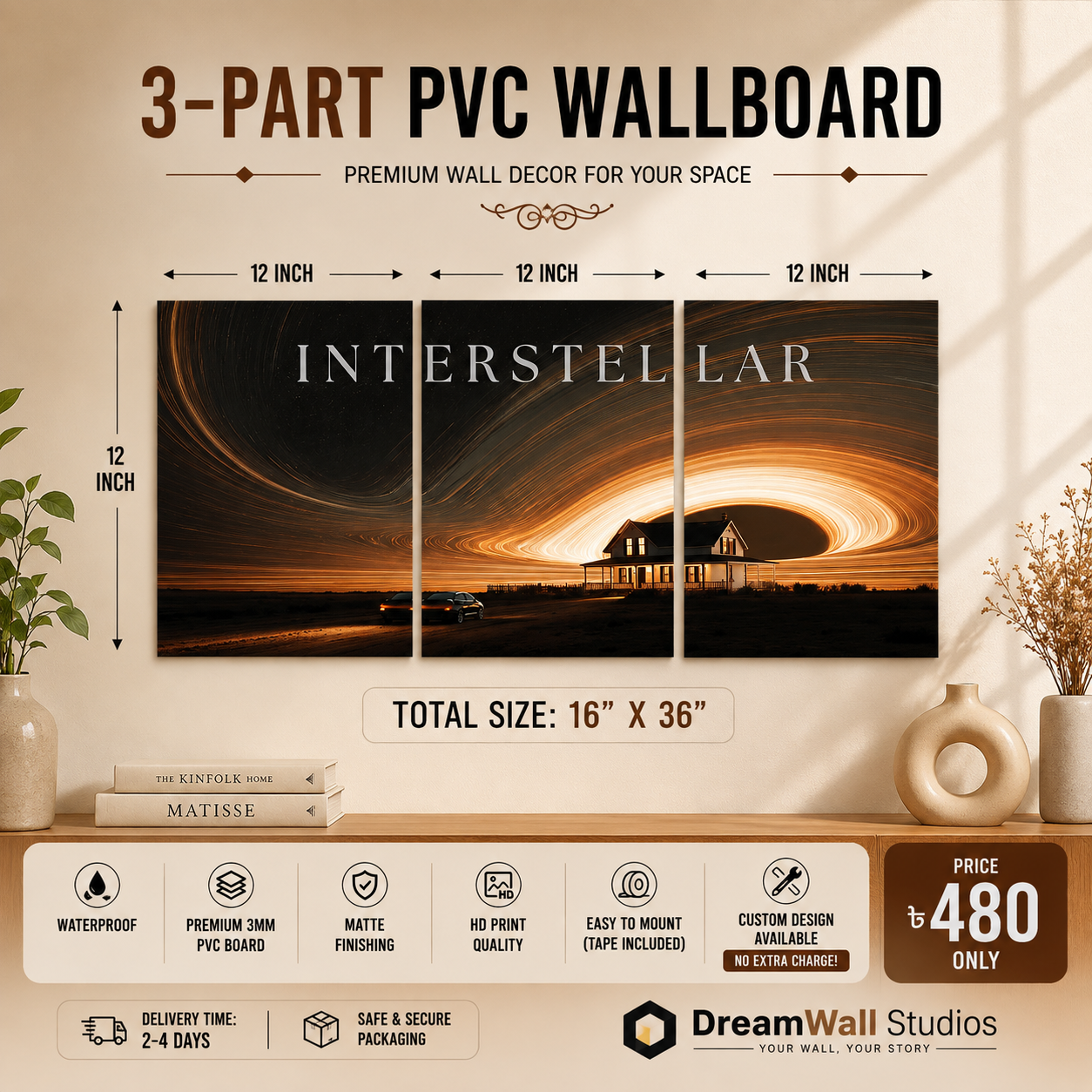 3 Part PVC Wallboard Set | Dream Wall Studio