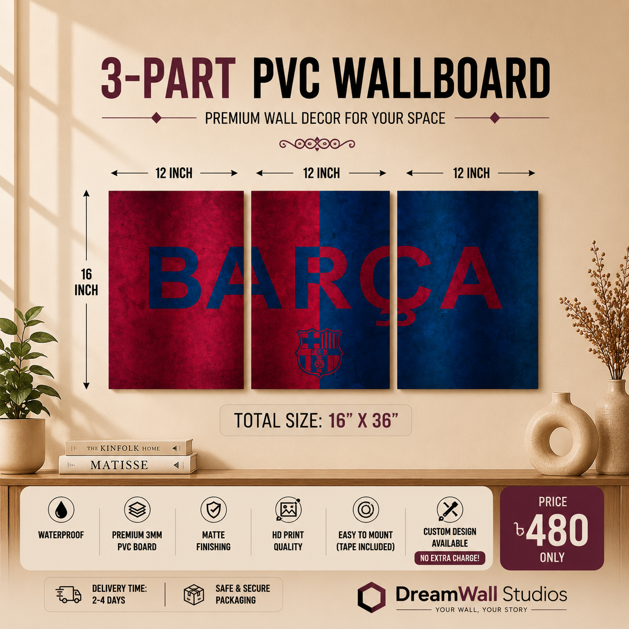 3 Part PVC Wallboard Set | Dream Wall Studio