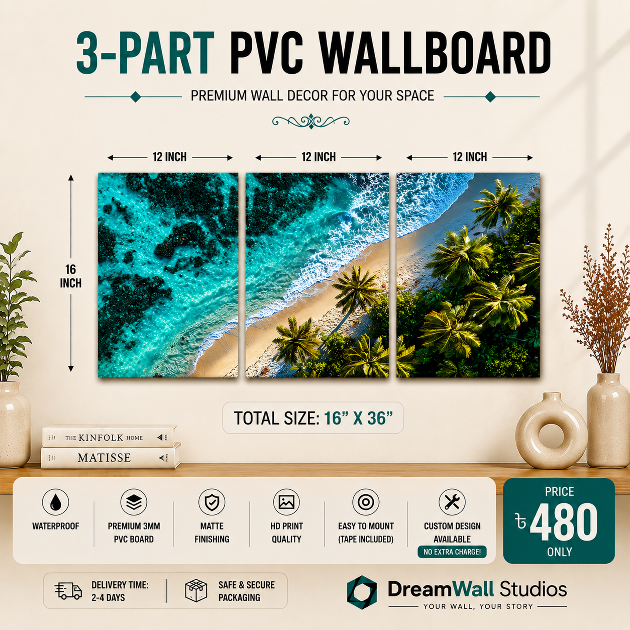 3 Part PVC Wallboard Set | Dream Wall Studio