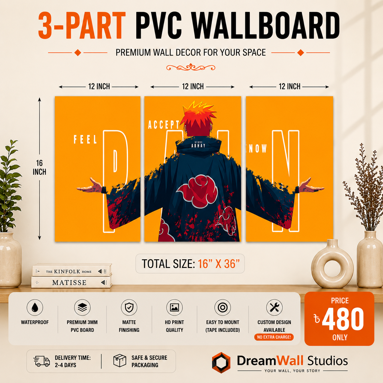 3 Part PVC Wallboard Set | Dream Wall Studio