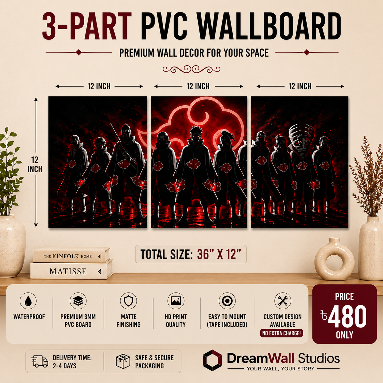 3 Part PVC Wallboard Set | Dream Wall Studio