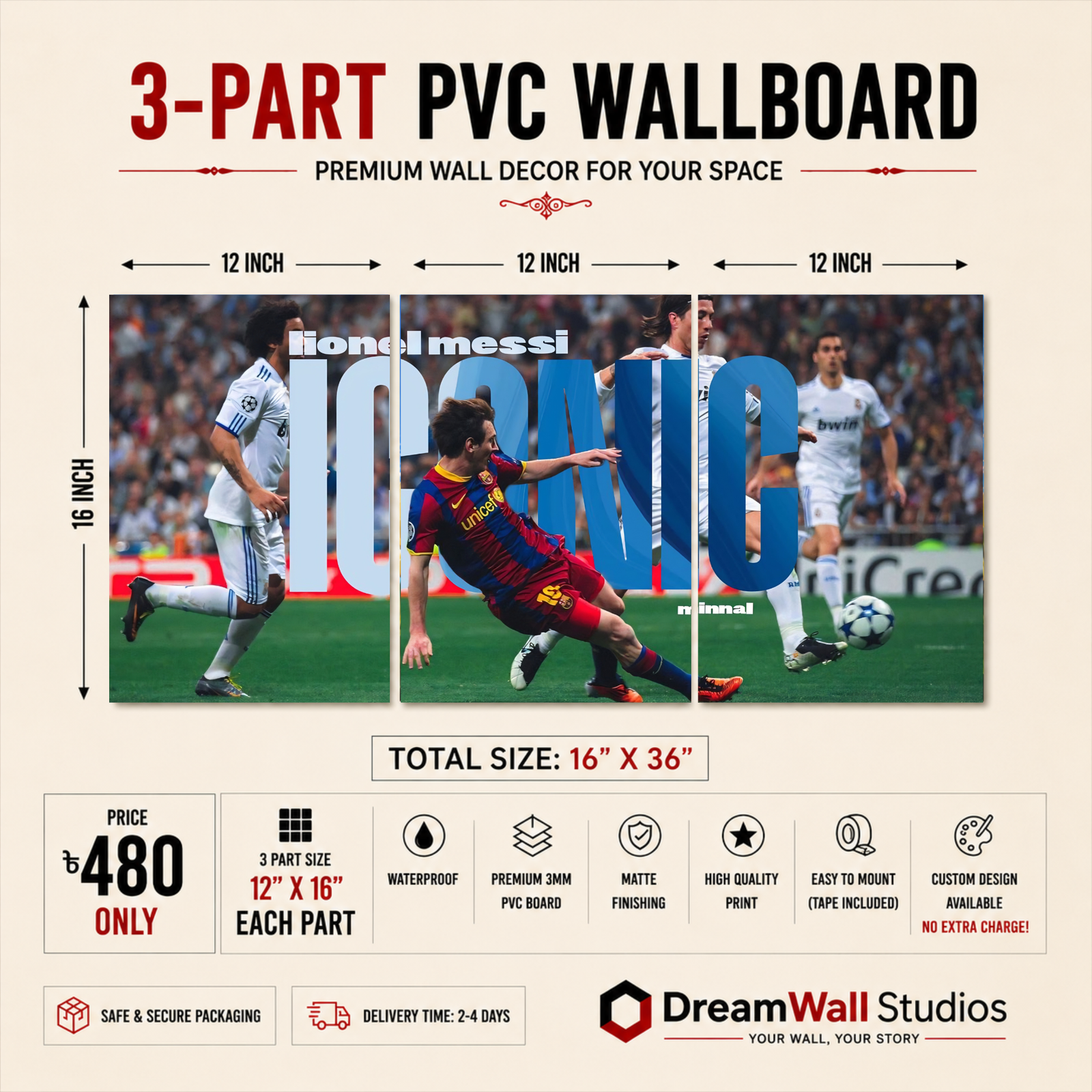 3 Part PVC Wallboard Set | Dream Wall Studio