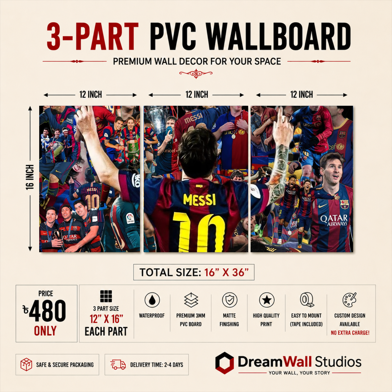 3 Part PVC Wallboard Set | Dream Wall Studio