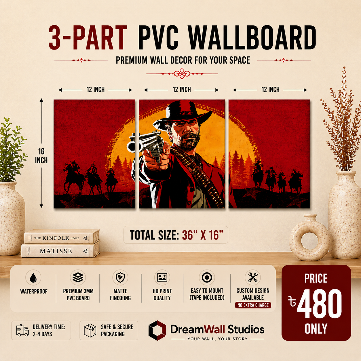 3 Part PVC Wallboard Set | Dream Wall Studio