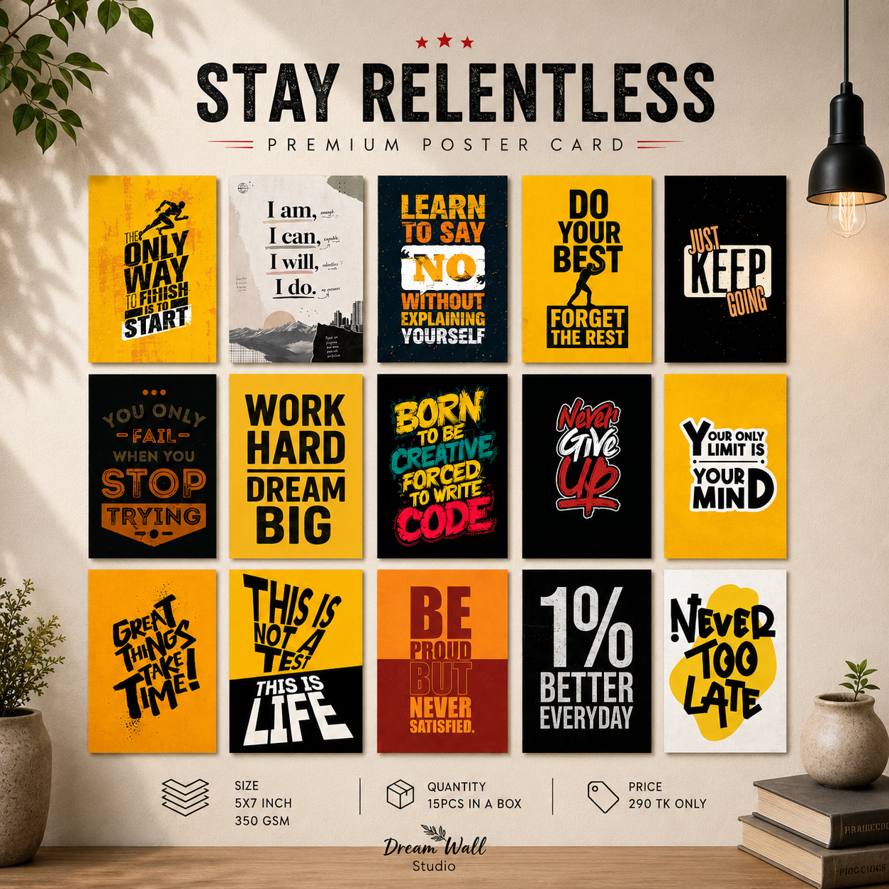 Stay Relentless Poster Card Pack