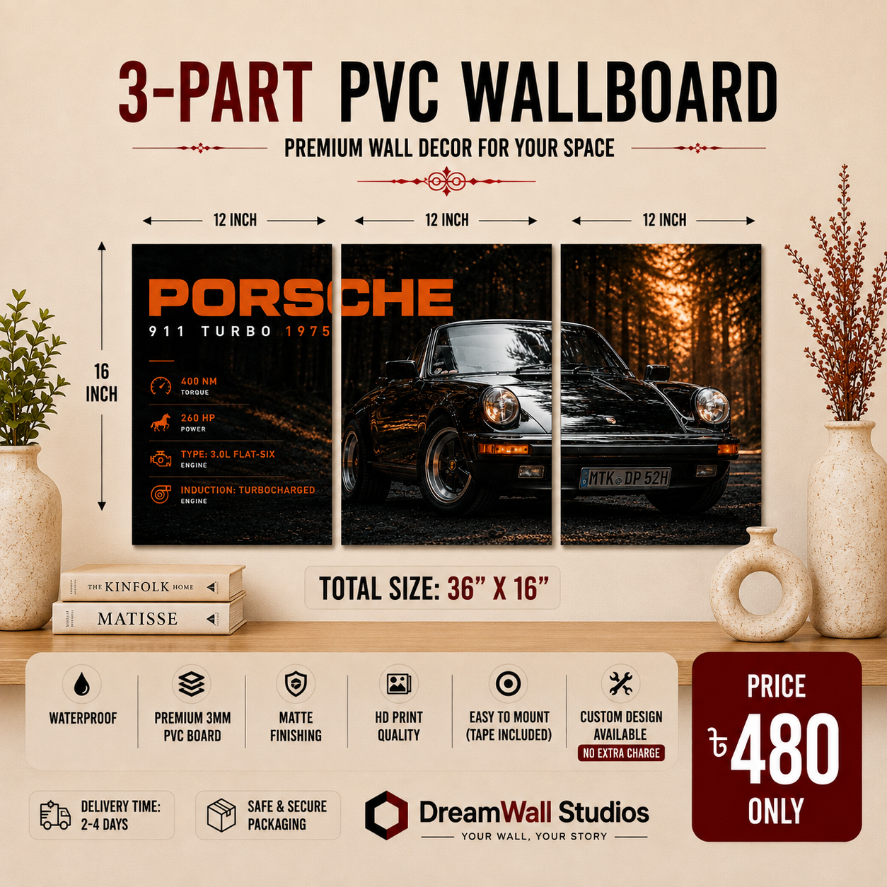 3 Part PVC Wallboard Set | Dream Wall Studio