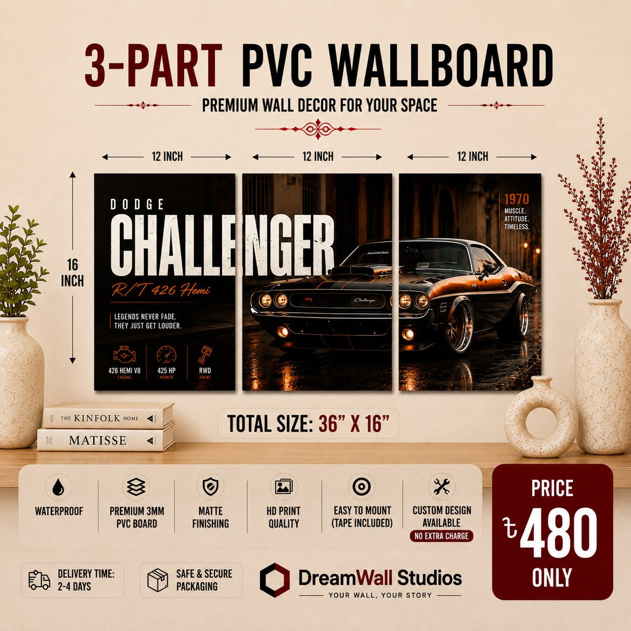 3 Part PVC Wallboard Set | Dream Wall Studio