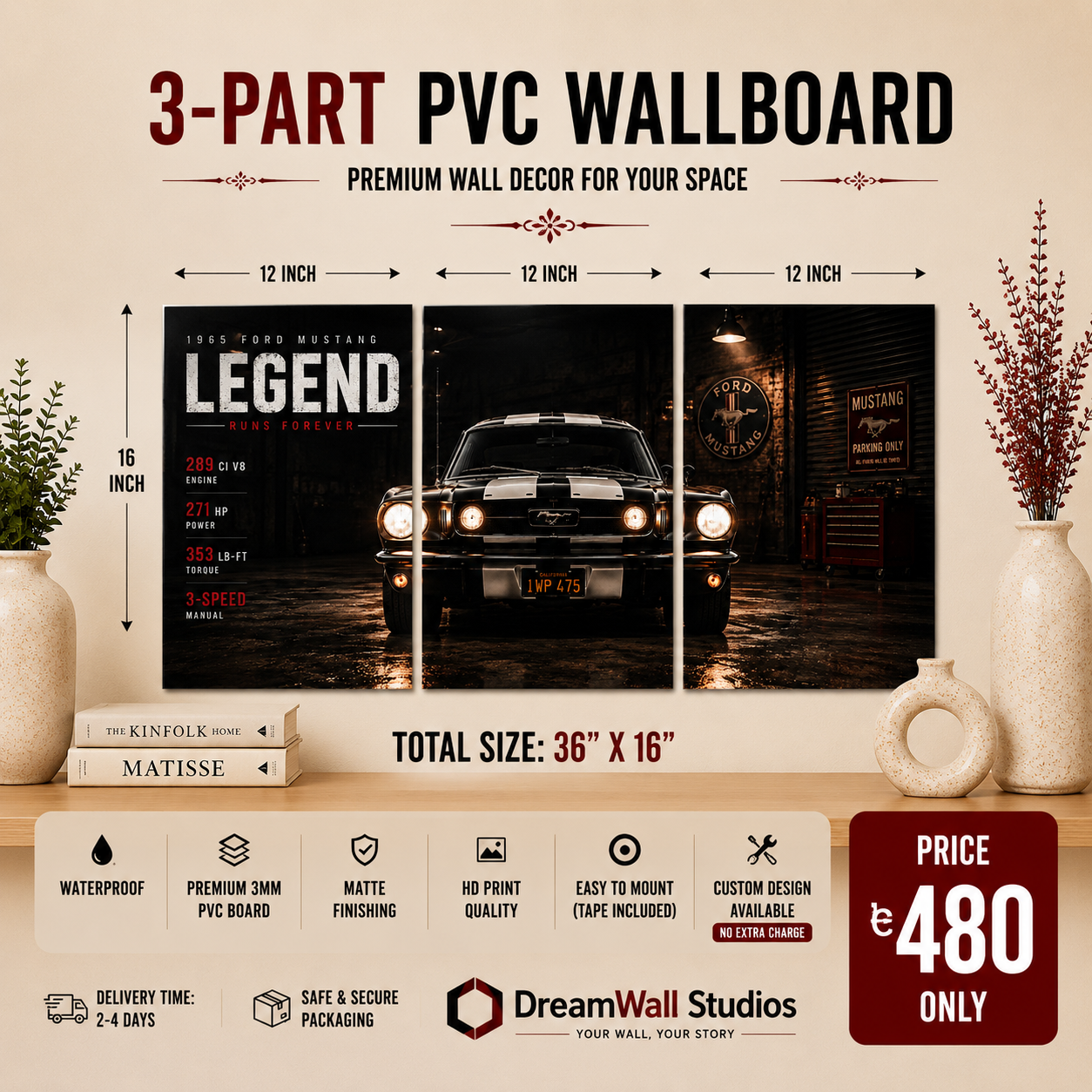 3 Part PVC Wallboard Set | Dream Wall Studio