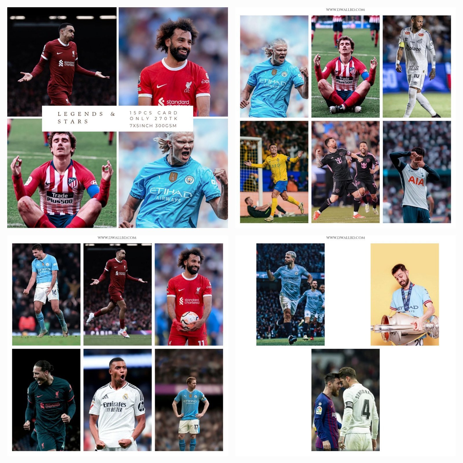 Football Royalty: Legends & Stars Poster Set – Premium 300 GSM