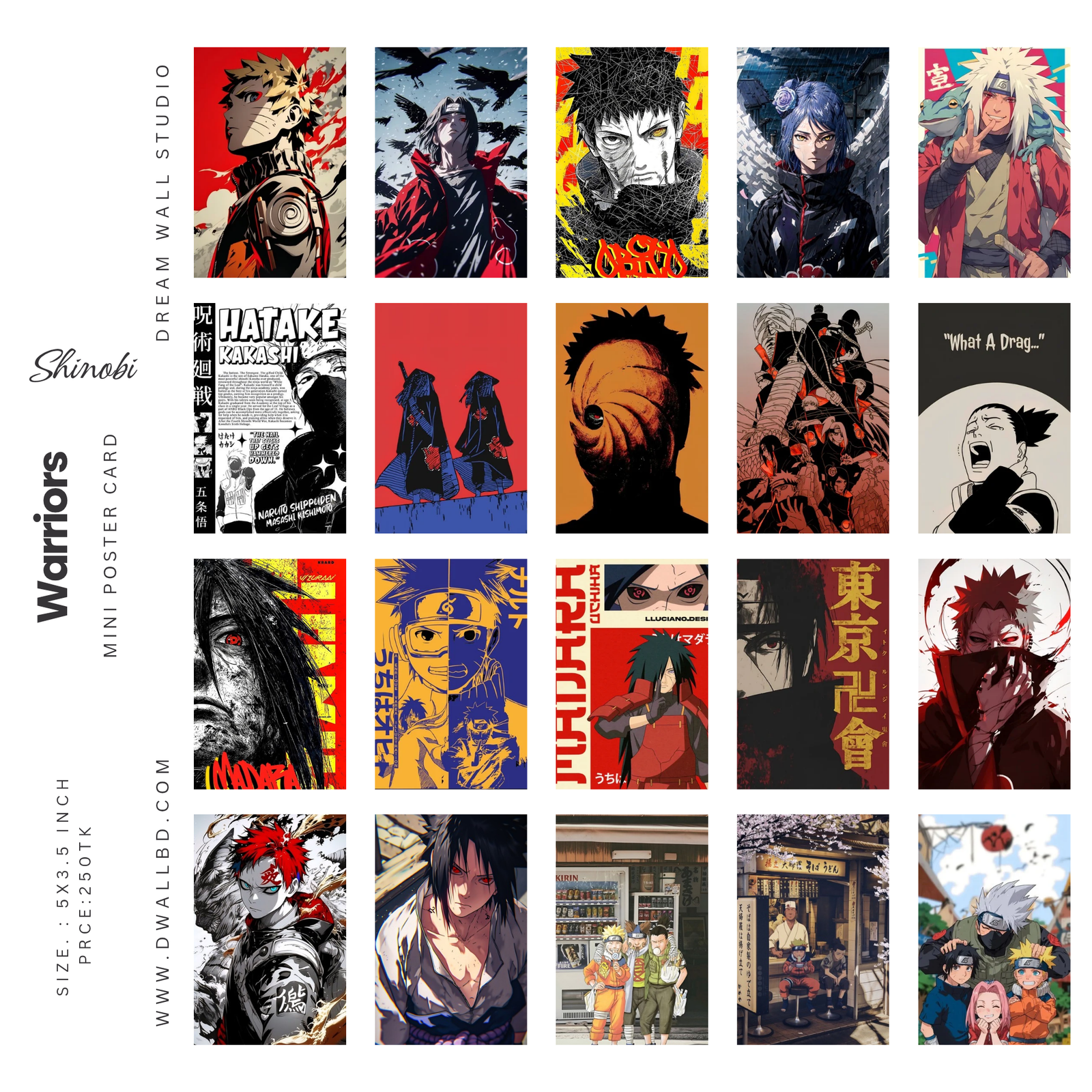 Shinobi Warriors Mini Poster Card Pack