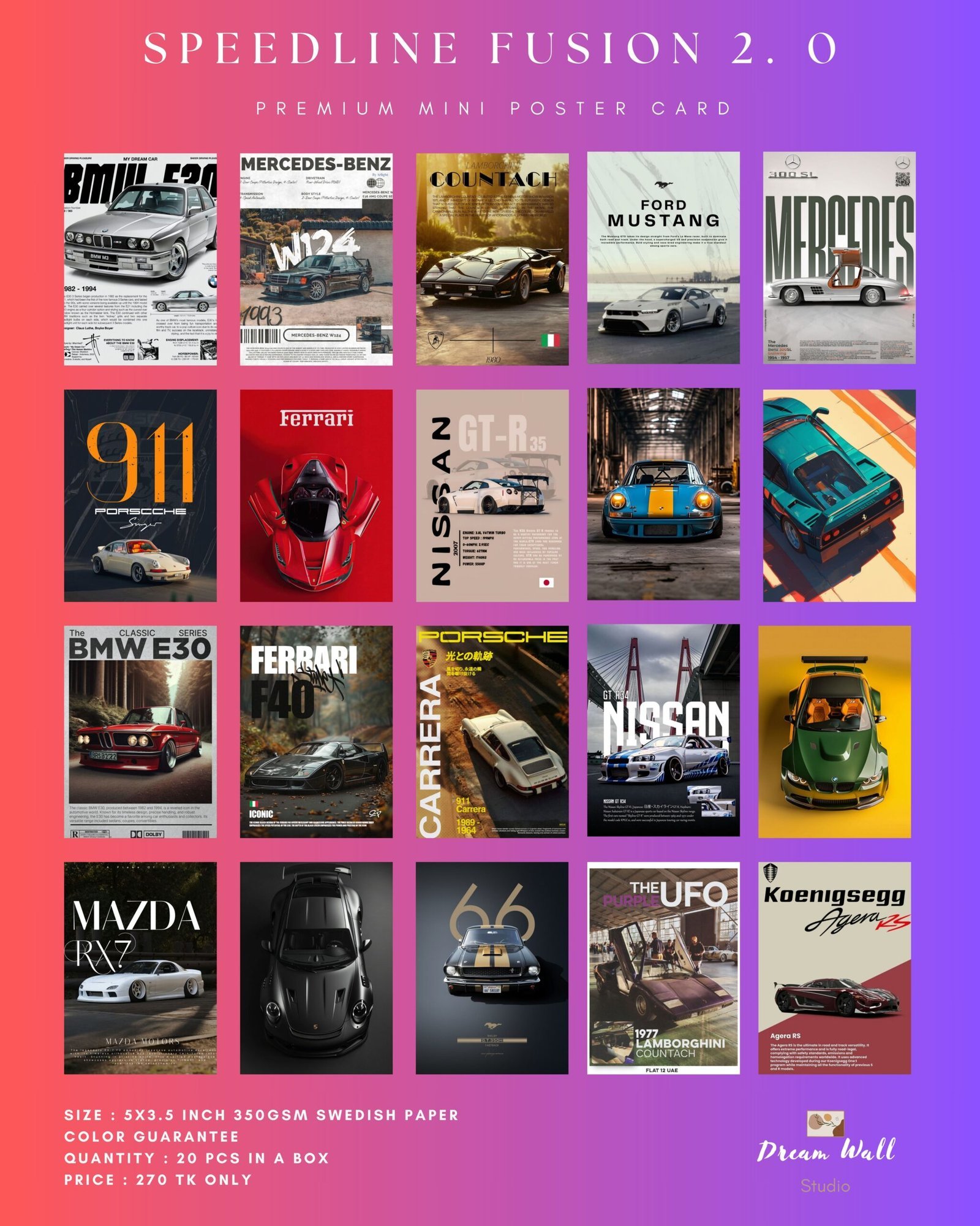 Speedline Fusion 2.0 Mini Poster Card Pack