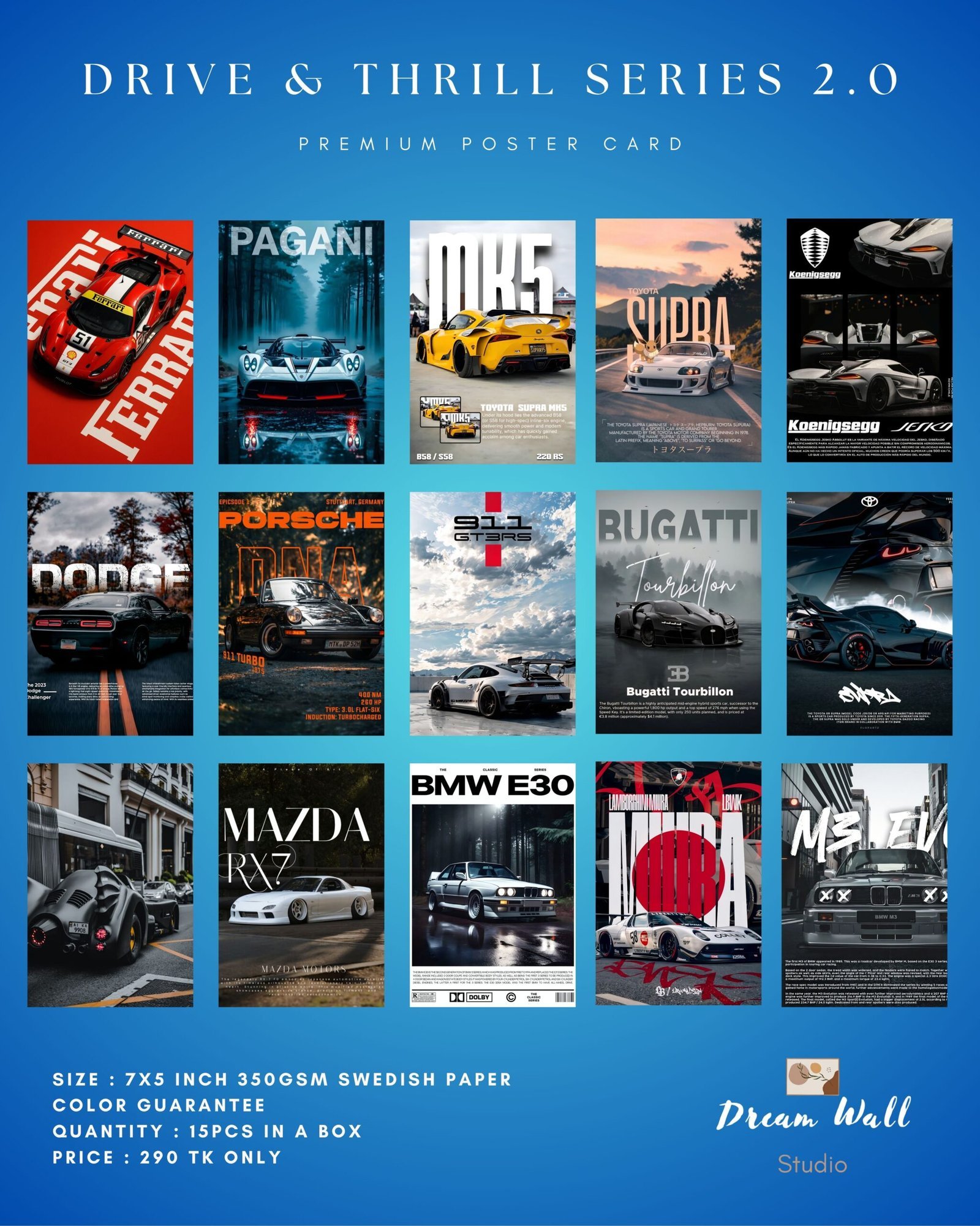 Drive & Thrill Series 2.0 Poster Card Pack | 15 Pcs