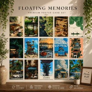 Floating Memories Poster Card Pack – ১৫ পিস পোস্টার কার্ড সেট