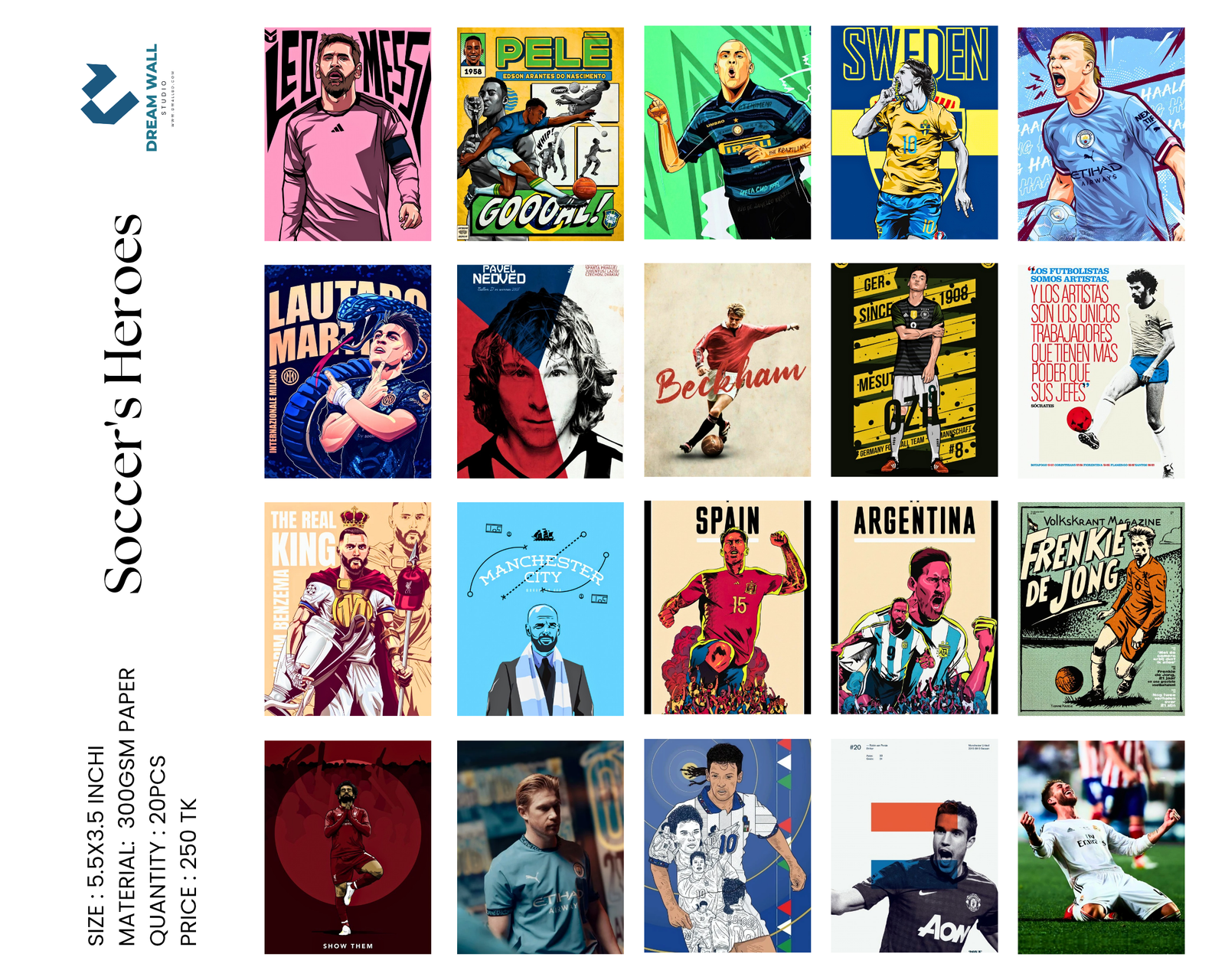 Soccer Heroes Mini Poster Card Pack